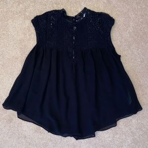 Zara black sheer blouse